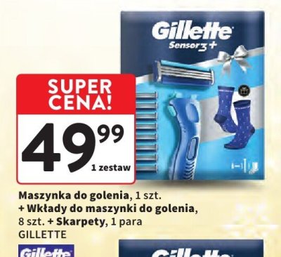 Maszynka do golenia GILLETTE + Wkłady do maszynki do golenia + Skarpety promocja w Intermarche