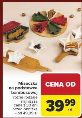 Miseczka na podstawce bambusowej różne rodzaje promocja w Carrefour