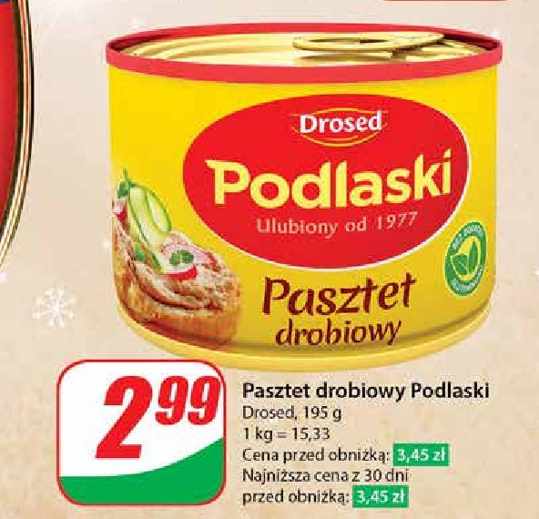 Pasztet drobiowy Drosed podlaski promocja w Dino