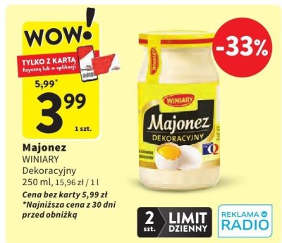 Majonez Dekoracyjny WINIARY promocja w Intermarche