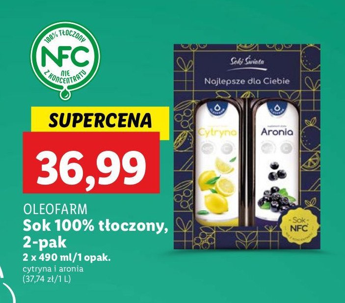 Sok cytryna + aronia Oleofarm promocja