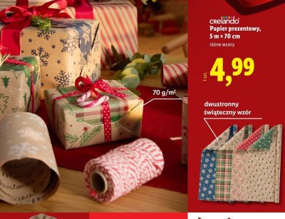 Papier prezentowy 5m x 70cm promocja w Lidl