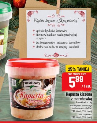 Kapusta kiszona z marchewką Klaszkiewicz promocja w POLOmarket