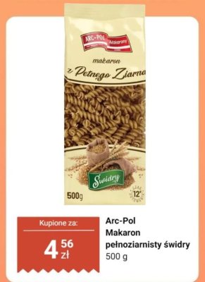 Makaron pełnoziarnisty świdry promocja w Dino