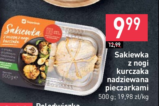 Sakiewka z nogi kurczaka nadziewana pieczarkami Superdrob promocja