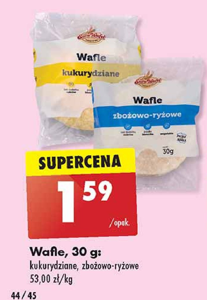Wafle zbożowo-ryżowe Eurowafel promocja
