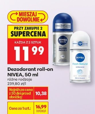 Dezodorant roll-on NIVEA, 50 ml promocja w Biedronka