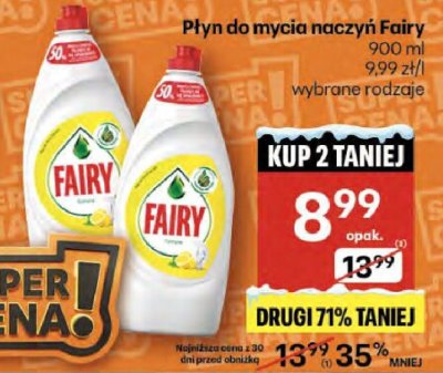 Płyn do mycia naczyń Fairy 900 ml wybrane rodzaje promocja w Delikatesy Centrum