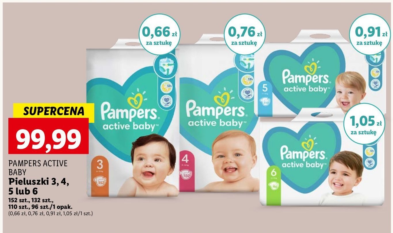 Pieluchy rozmiar 6 Pampers active baby-dry promocja