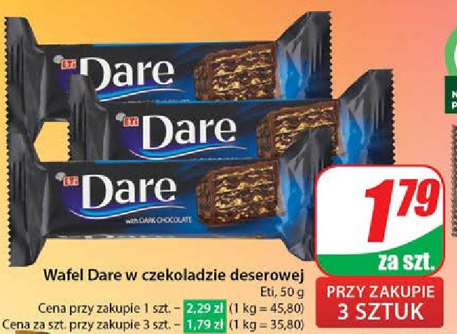 Wafelek w ciemnej czekoladzie Eti dare promocja