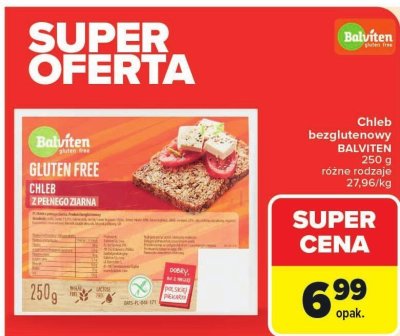 Chleb bezglutenowy BALVITEN 250g promocja w Carrefour Market