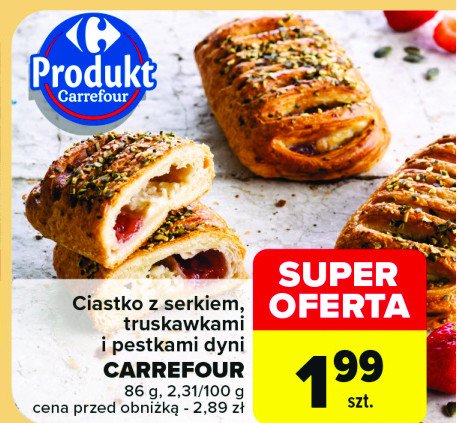 Ciastko z serkiem, truskawkami i dynią Carrefour promocja