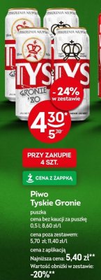 Piwo Tyskie Gronie promocja w Żabka
