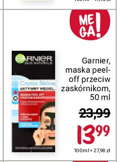 Maska peel-off z aktywnym węglem Garnier czysta skóra promocja