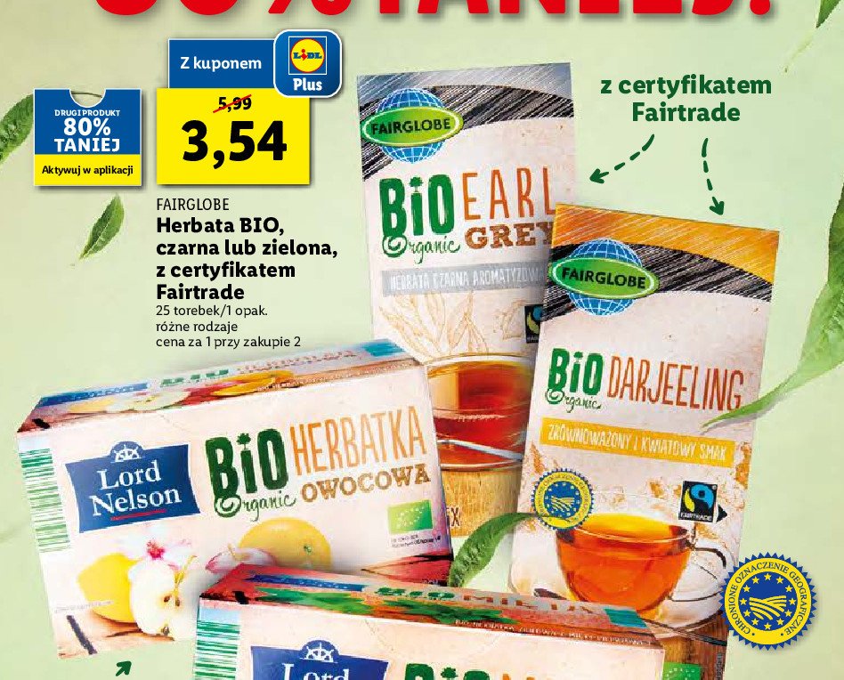 Herbata earl grey bio Fairglobe promocja