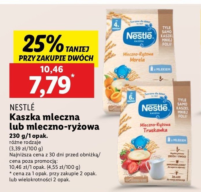 Kaszka mleczno-ryżowa z morelami Nestle kaszka Kaszka nestle promocja