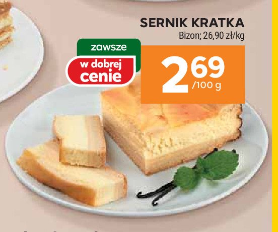 Sernik kratka Bizon promocja w Stokrotka