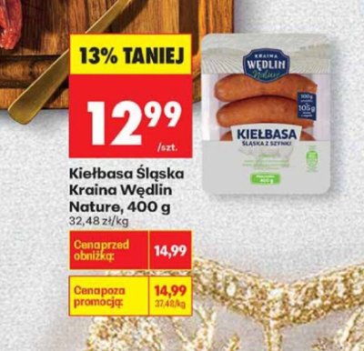 Kiełbasa Śląska Kraina Wędlin Nature, 400 g promocja w Biedronka