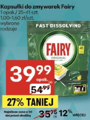 Kapsułki do zmywarek Fairy promocja w Delikatesy Centrum