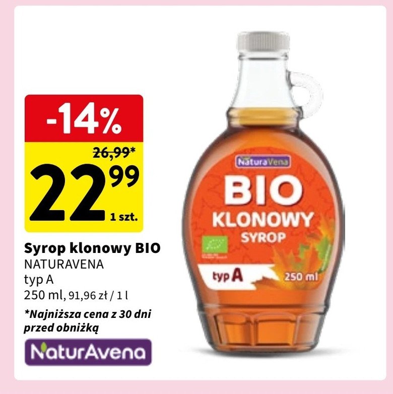 Syrop klonowy Naturavena promocja