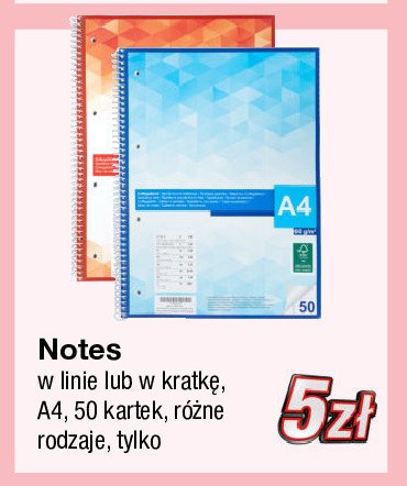 Notes a4/50 k. linia promocja