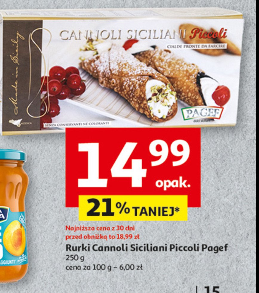Rurki cannoli siciliani piccoli Pagef promocja w Auchan