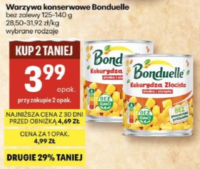 Warzywa konserwowe Bonduelle bez zalewy 125-140 g promocja w Delikatesy Centrum