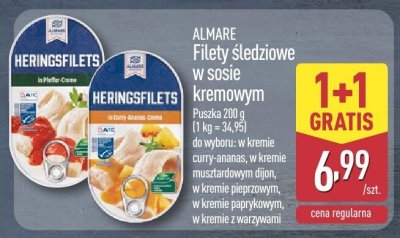 Filety śledziowe w sosie kremowym Almare curry-ananas promocja w Aldi