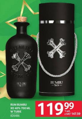 Rum Bumbu XO 40% 700 ml w tubie promocja w Selgros