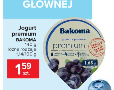 Jogurt jagoda Bakoma premium promocja