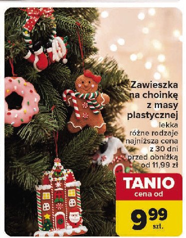 Zawieszka na choinkę z masy plastycznej promocja w Carrefour