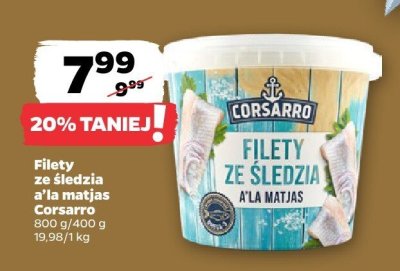 Filety ze śledzia a'la matjas Corsarro promocja w Netto