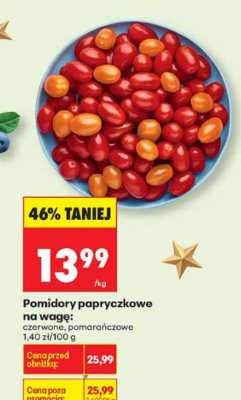 Pomidory papryczkowe na wagę czerwone, pomarańczowe promocja w Biedronka