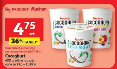 Jogurt Cocoghurt Auchan różne rodzaje promocja w Auchan