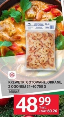 Krewetki gotowane, obrane z ogonem promocja w Selgros
