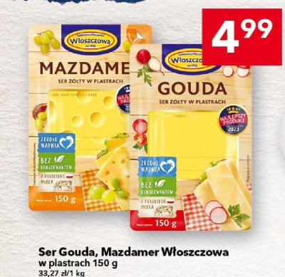 Ser Mazdamer Włoszczowa w plastrach 150 g promocja w LEWIATAN
