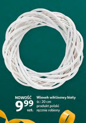 Wianek wiklinowy 20 cm bia艂y promocja