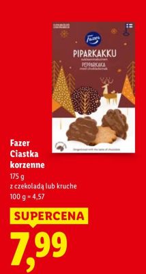 Ciastka Fazer Piparkakku z czekoladą lub kruche promocja w Lidl