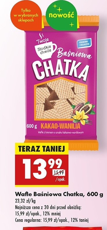 Wafle baśniowa chatka kakao-wanilia Twoje słodkie chwile promocja