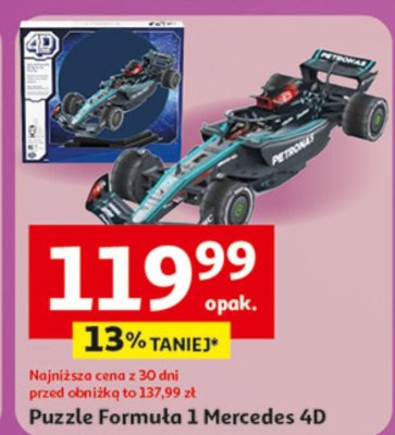 Puzzle Formuła 1 Mercedes 4D promocja w Auchan