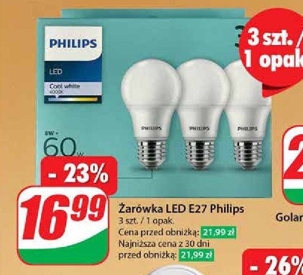 Żarówka bańka e27 60w Philips promocja