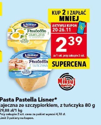 Pasta Pastella Lisner jajeczna ze szczypiorkiem 80 g promocja w LEWIATAN