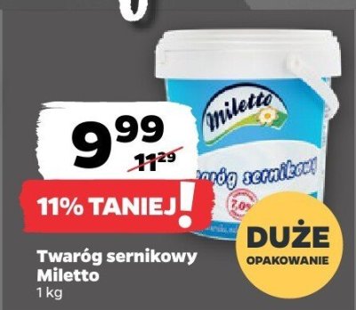 Twaróg sernikowy Miletto promocja w Netto