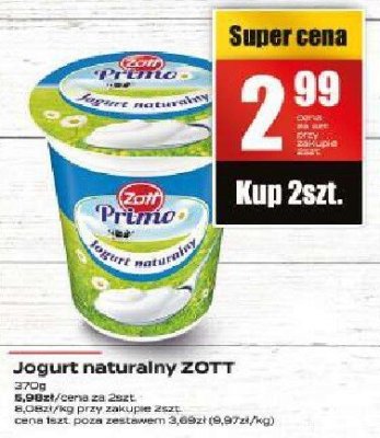 Jogurt naturalny ZOTT promocja w Supeco