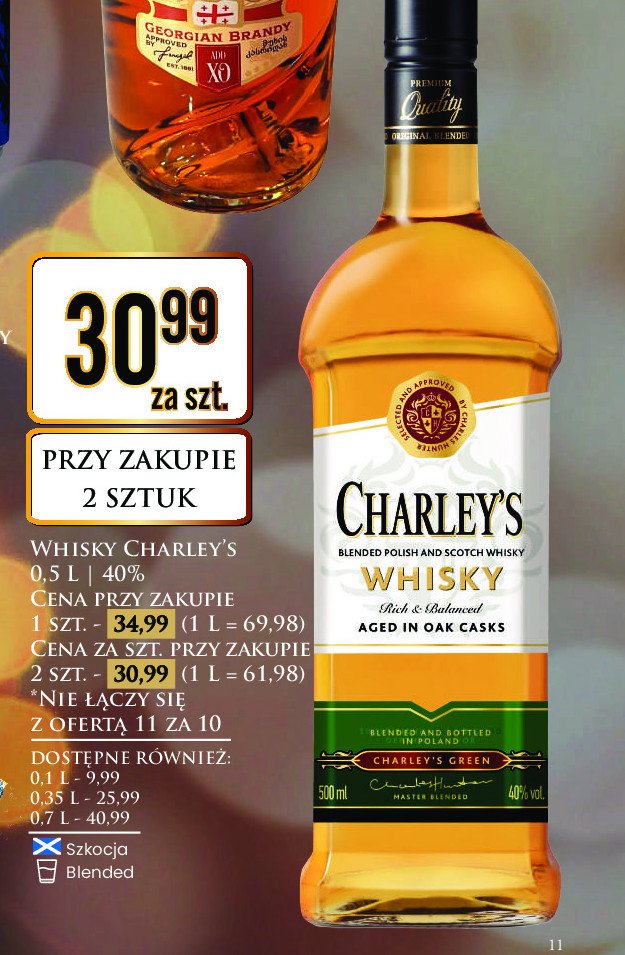 Whisky CHARLEY'S GREEN promocja