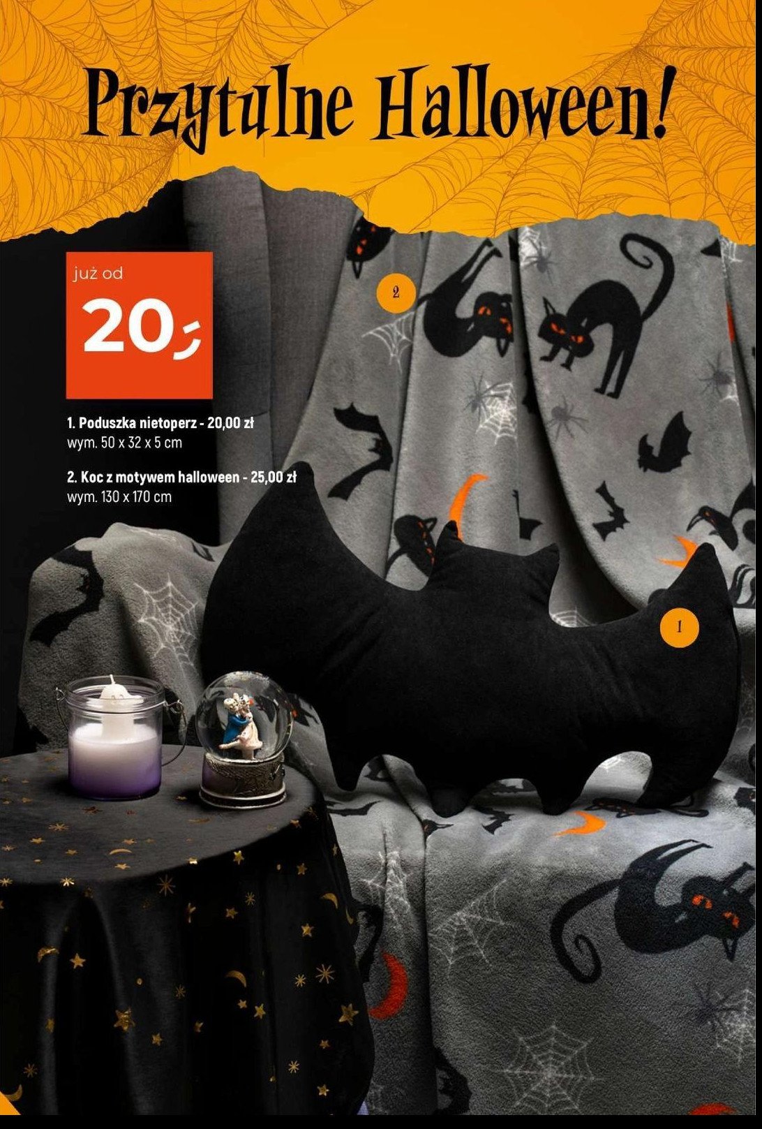 Koc z motywem halloween 130 x 170 cm promocja w Dealz