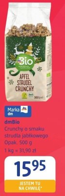 Crunchy o smaku strudla jabłkowego dmBio promocja w Drogerie DM