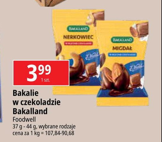 Migdały w mlecznej czekoladzie Bakalland promocja