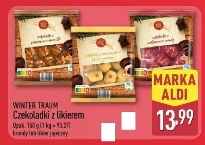 Czekoladki z likierem  promocja w Aldi