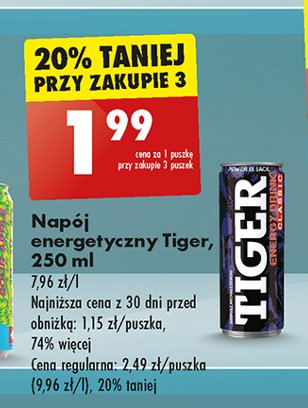 Napój original Tiger energy drink promocja